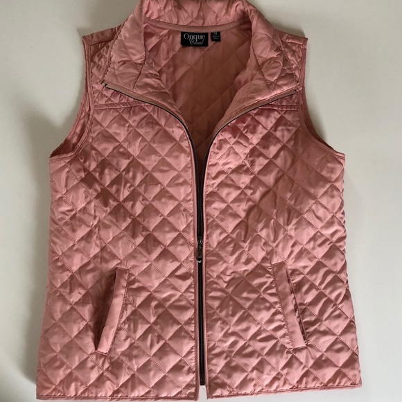 Onque Casual Pink Peach Quilted Zip Up Vest - Picture 5 of 8